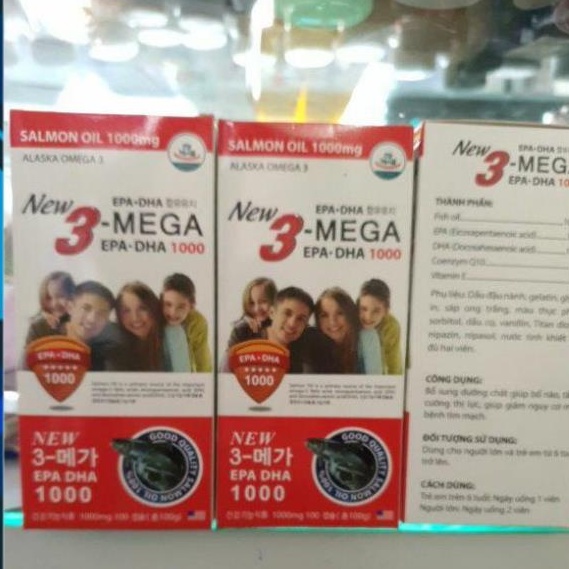 Dầu cá NEW 3 - MEGA EPA - DHA 1000. HỖ TRỢ CẢI THIỆN THỊ LỰC, GIÃM NGUY CƠ XƠ VỮA ĐỘNG MẠCH