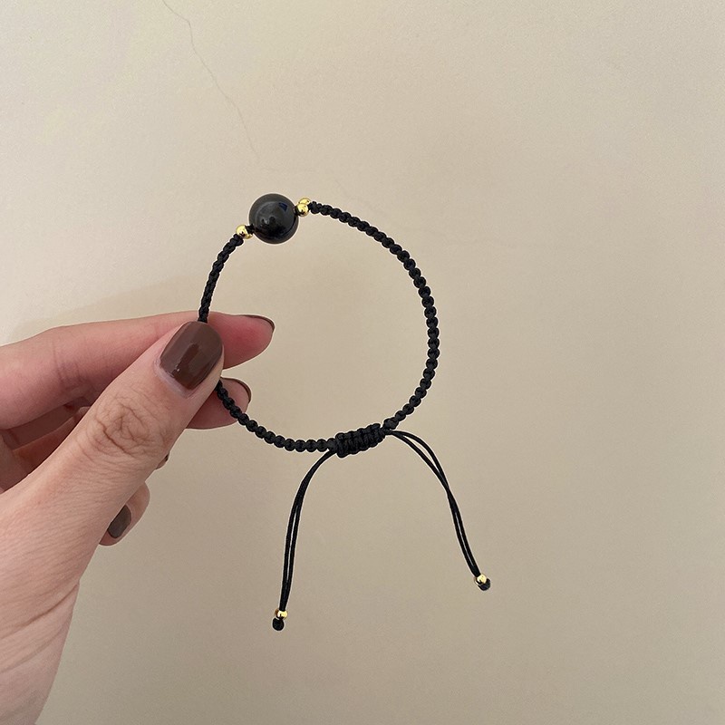Vòng Tay Dây Bện Màu Đen Có Thể Điều Chỉnh Phong Cách Cổ Điển Thời Trang Cho Nam Và Nữ