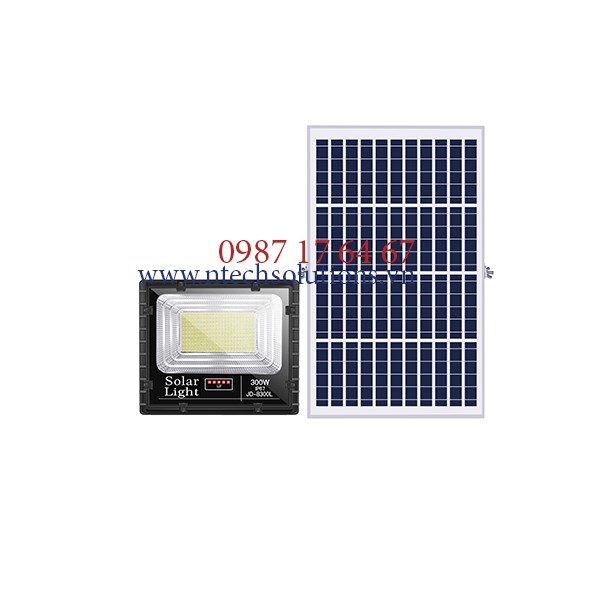 Đèn Năng Lượng Mặt Trời, Đèn Pha JinDian JD-8300L Công Suất 300W - Mẫu Mới 2020, Khung Nhôm, Chip Led "SMD"- BH 02 Năm