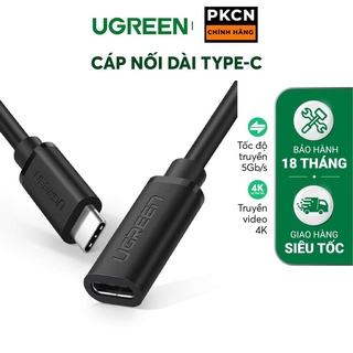 Dây usb type-c nối dài 0.45m màu đen ugreen 40574 - hàng phân phối chính hãng pkcnh