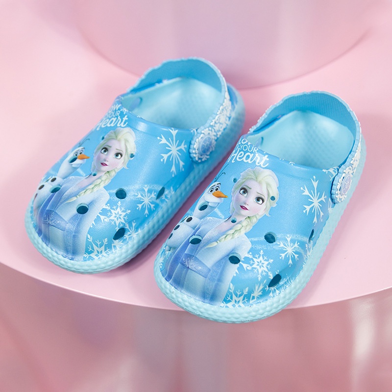 Giày Sandal Bằng EVA Đế Mềm Nhẹ Chống Trượt Hình Disney Cho Bé Gái Elsa-0615