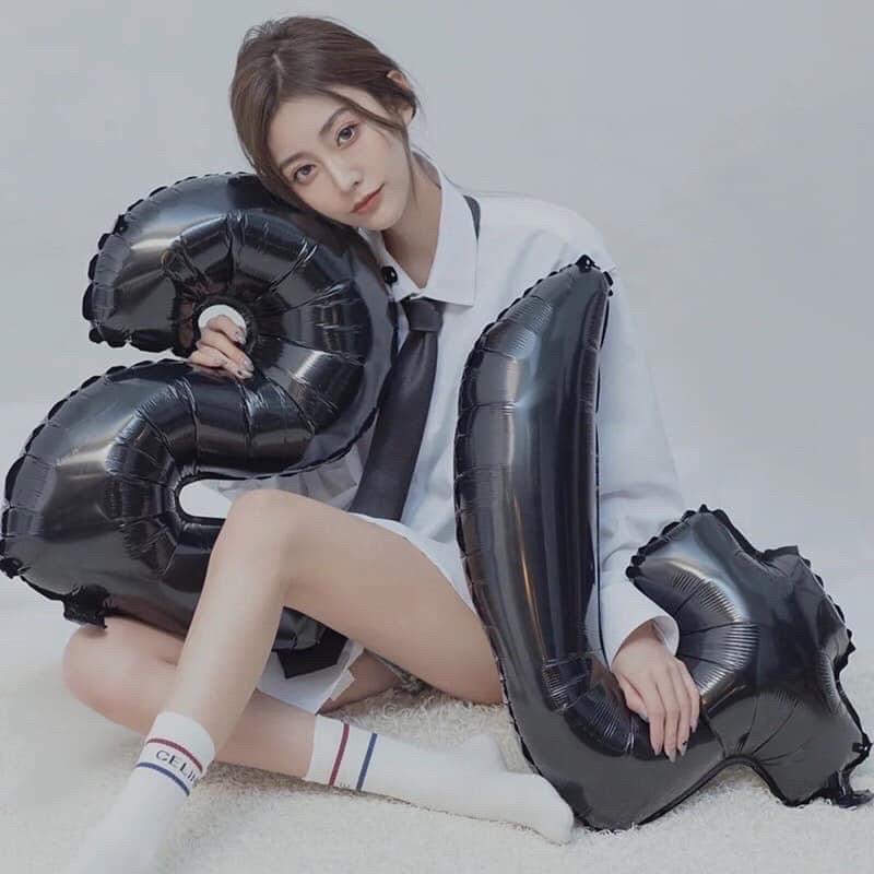[SIÊU RẺ] Bóng số màu đen size đại 70cm trang trí sinh nhật, trang trí tiệc