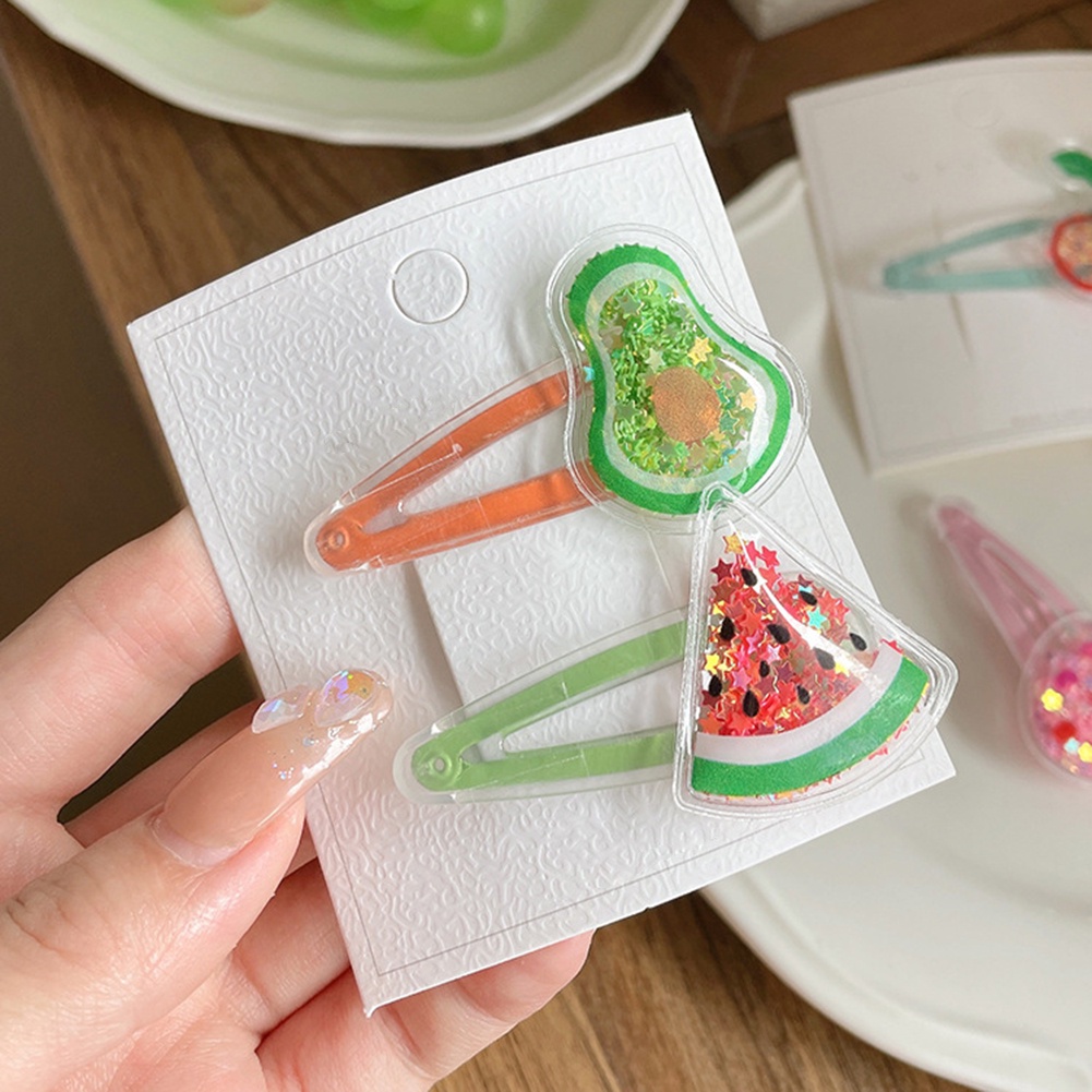 Kẹp Tóc Trong Suốt Họa Tiết Trái Cây Đáng Yêu