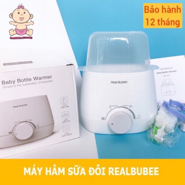 Máy Hâm Sữa Tiệt Trùng Đa Chức Năng Real Bubee-Tặng Bộ Dụng Cụ Vệ Sinh + Gắp Bình Sữa