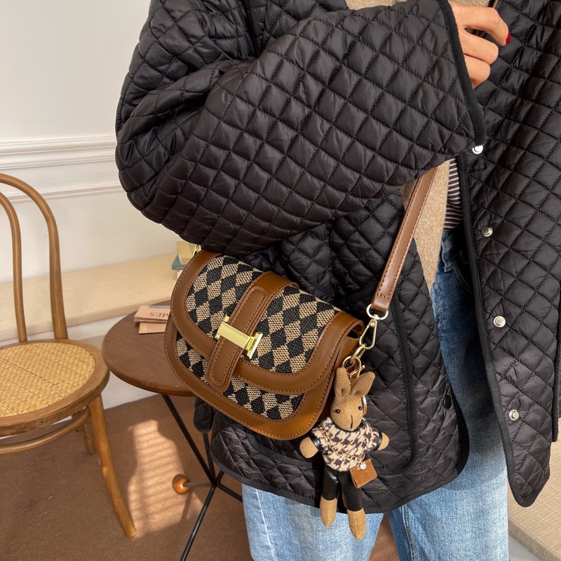 Túi đeo chéo vai IELGY họa tiết hình thoi nhỏ nhắn thời trang phổ biến