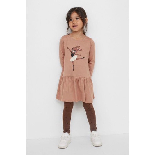 Set áo váy kèm quần legging HM China chính hãng sz từ 1.5-2y đến 10-11y