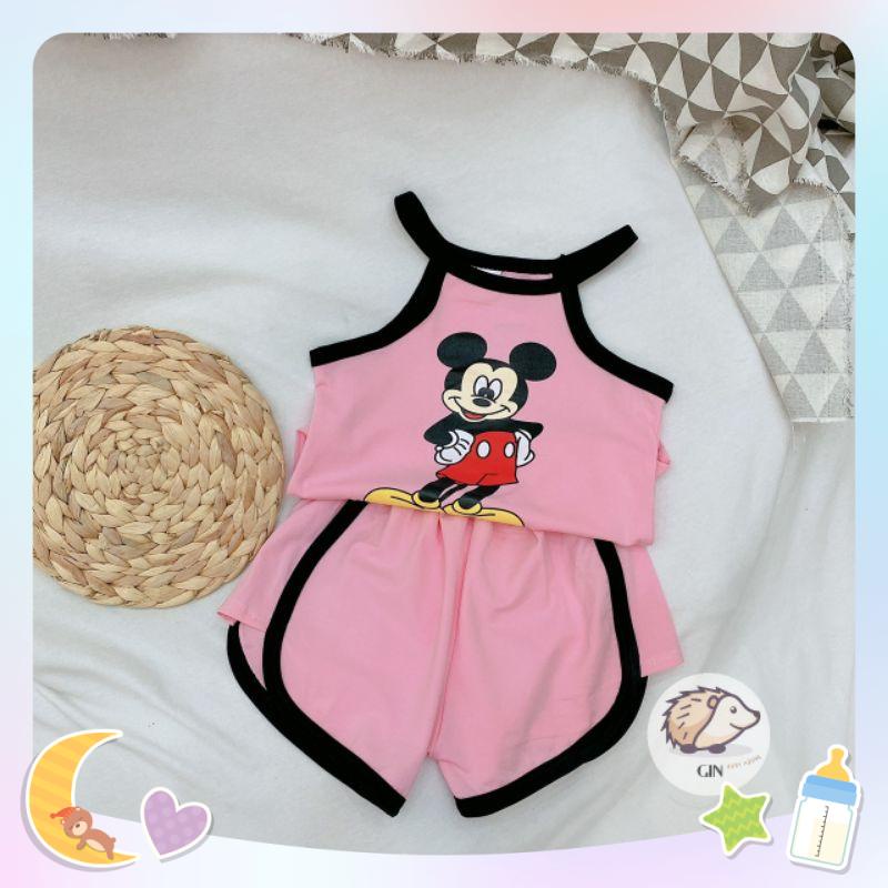Đồ bộ bé gái dễ thương hình mickey chất cotton mềm