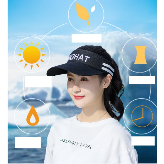 Nón kết thể thao nửa đầu phong cách Hàn, mũ lưỡi trai nửa đầu thể thao nữ