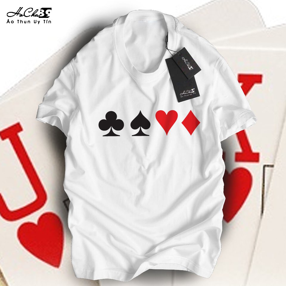 Áo thun Hình Lá BÀI - W1T810 - HoCha89 Vải Cotton 4C may dây cổ hàng CAO CẤP