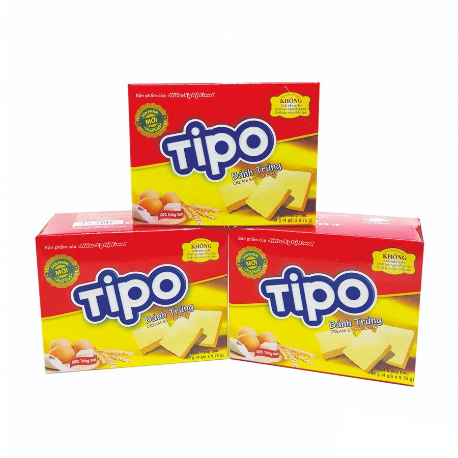 Bánh Trứng TIPO Kem Sữa Hộp 39G Thơm Ngon