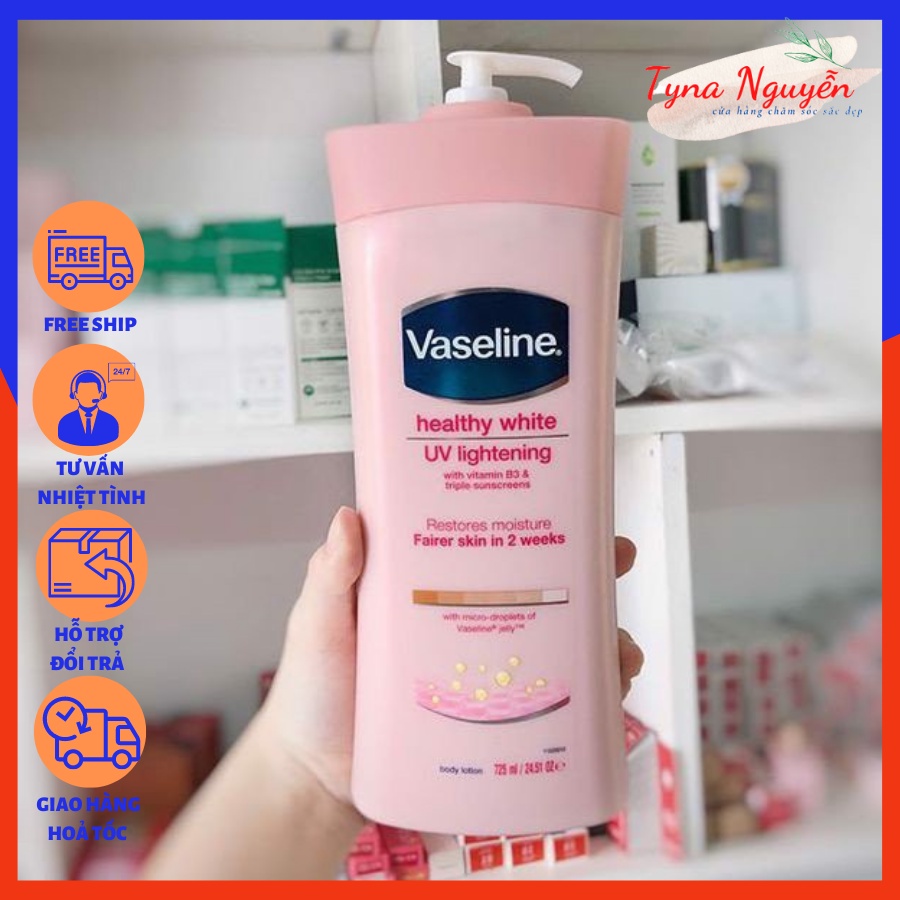 Sữa Dưỡng Thể Vaseline Hồng Làm Mịn & Trắng Da Healthy Bright - 725ml