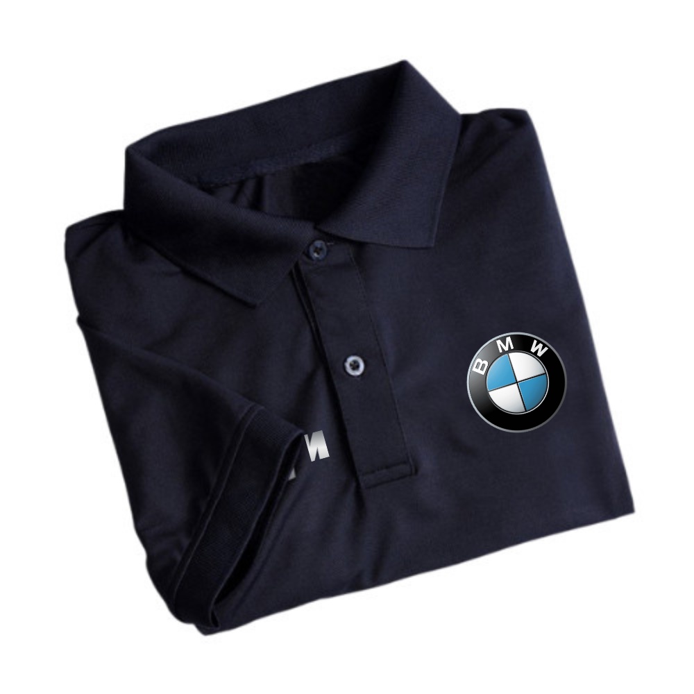 Áo thun polo nam hãng xe BMW, áo polo nam chính hãng có cổ ngắn tay vải cá sấu cotton DIHU