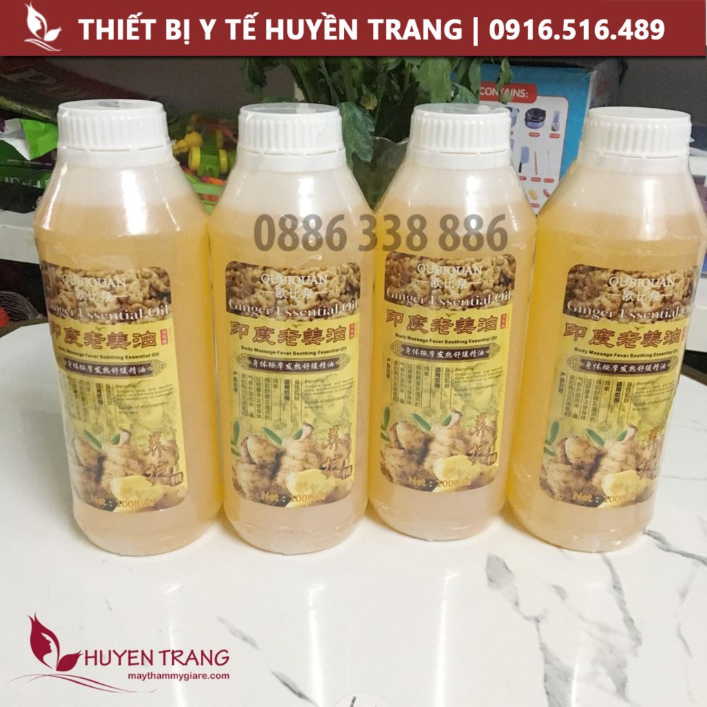 Dầu Massage Gừng Nóng 1000ml Giảm Béo Săn Chắc Cơ Thể Đả Thông Kinh Lạc Dùng Trong Spa Đông Y