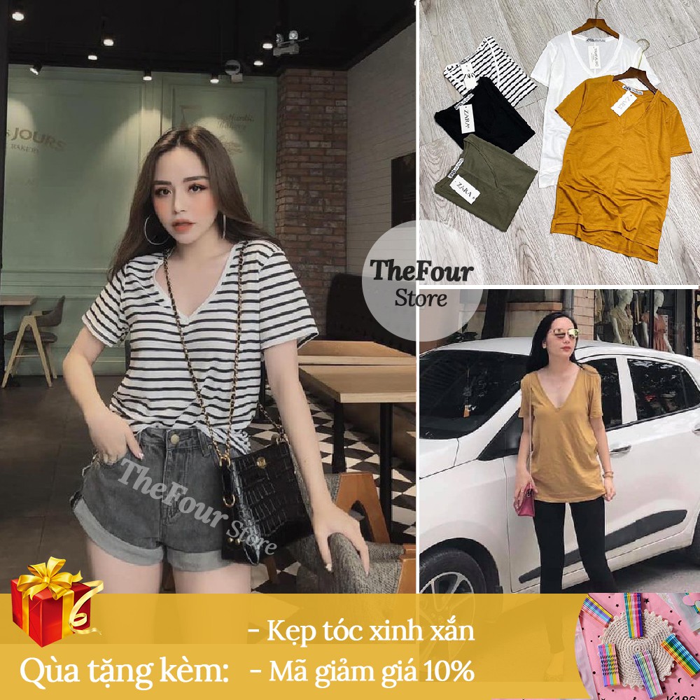 Áo pull cổ tim nữ ❤️ FREESHIP ❤️ Giảm 10K Nhập [DOHU10K] Áo Nữ Áo pull cổ tim nữ xẻ tà viền lưng SIÊU HOT