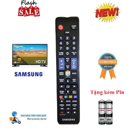 Remote Điều khiển tivi Samsung- Hàng mới chính hãng theo máy Made in Indonesia mới 100% Tặng kèm Pin