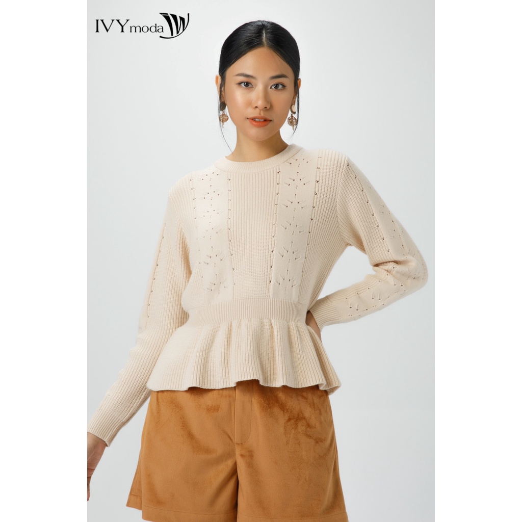 [NHẬP WABRTL5 GIẢM 10% TỐI ĐA 50K ĐH 250K ]Áo len nữ dáng peplum IVY moda MS 58B8877