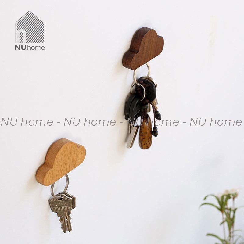 nuhome.vn | Móc nam châm hình mây bằng gỗ treo chìa khoá khoá tiện dụng