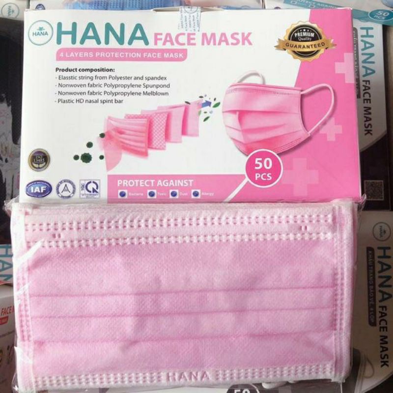 HANA 9 MÀU KHẨU TRANG BẢO VỆ 4 LỚP, VẢI LỌC KHÔNG DỆT, KHÁNG KHUẨN | BigBuy360 - bigbuy360.vn