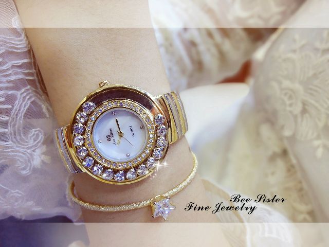 (Thanh lý 289k--&gt; 189k) Đồng Hồ Nữ Bee Sister 1432 Đá Xoay Chính Hãng Hàng Rất Dẹp( Có Clip)