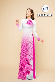 Vải áo dài hoa hồng