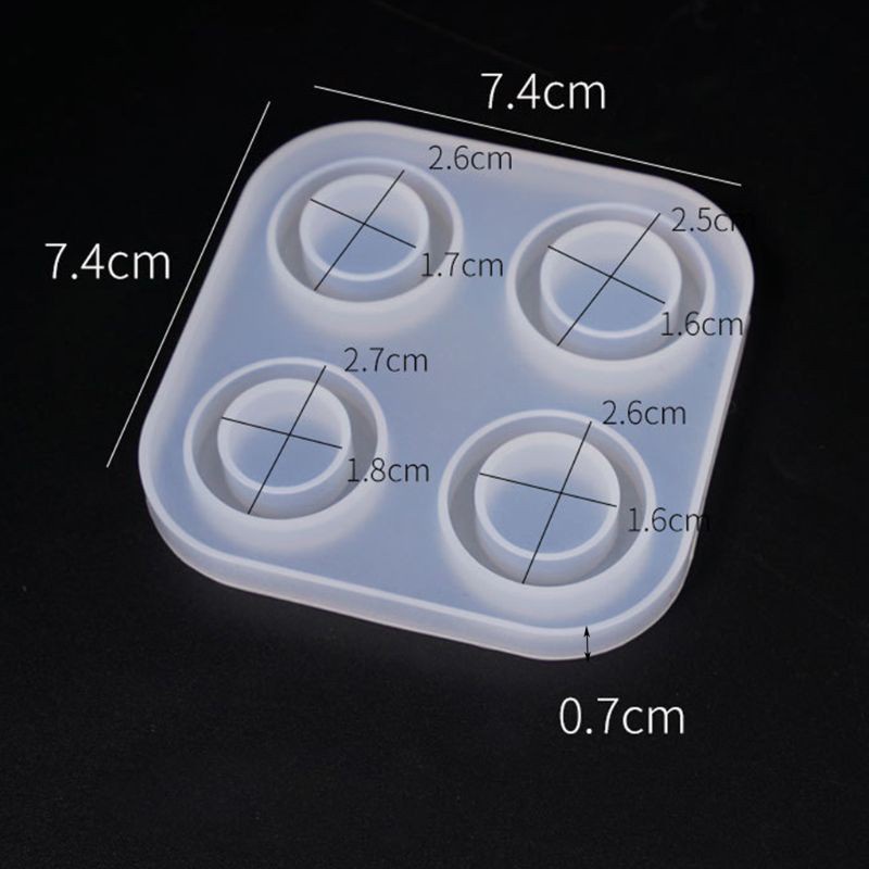 Khuôn Silicone Làm Mặt Dây Chuyền Hình Vòng Tròn 4 / 6 Ngăn