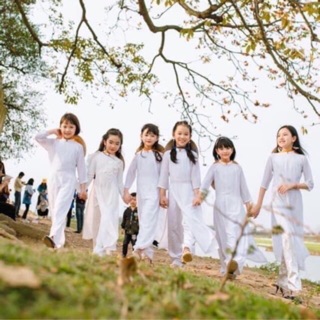 Áo dài Cho bé 3-13 tuổi loại có cổ và cỏ tròn