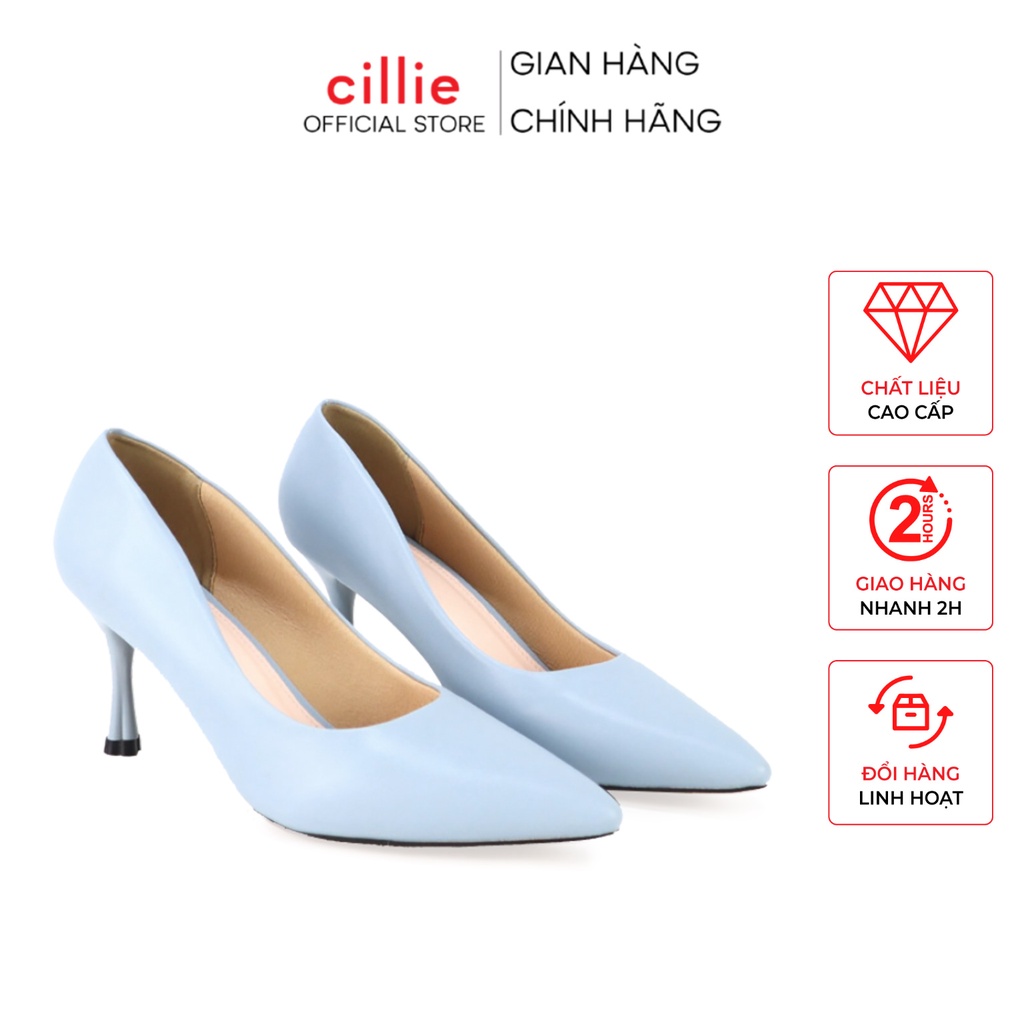 Giày Cao Gót Nữ Cillie Gót Nhọn 7p 4p Chắc Chắn Thời Trang Công Sở