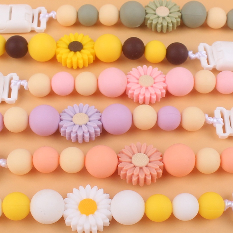 Kẹp Núm Vú Giả Xỏ Hạt Silicon Dễ Thương Cho Bé Trai + Gái Giá Đỡ