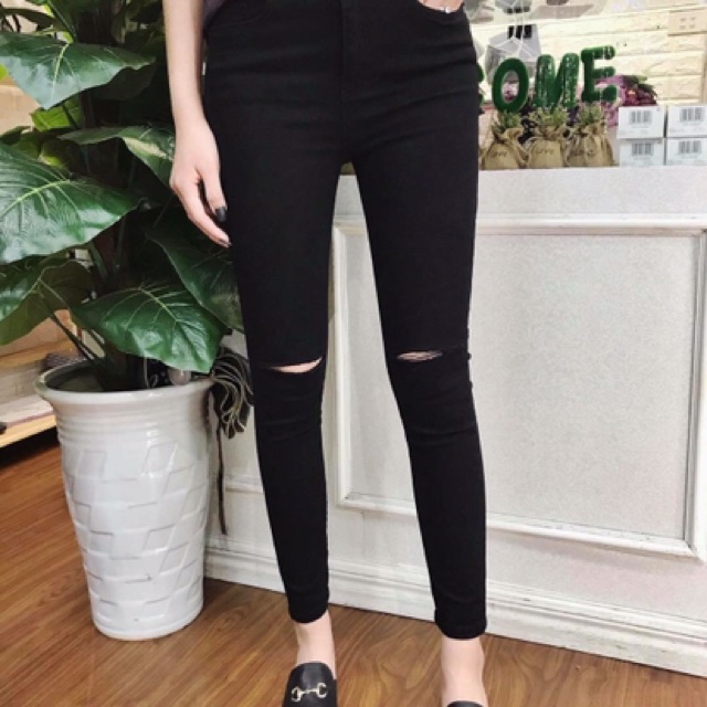 Quần skinny jeans đen dáng dài | BigBuy360 - bigbuy360.vn