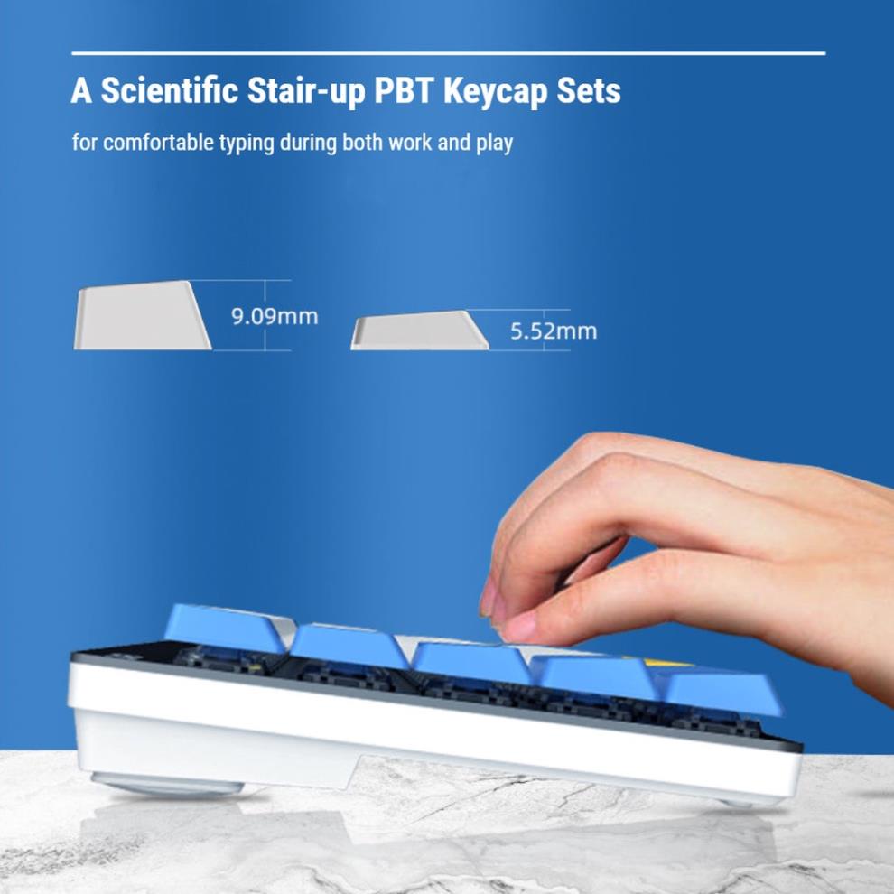 Bàn phím cơ Dareu EK868 Bluetooth WHITE 68KEY