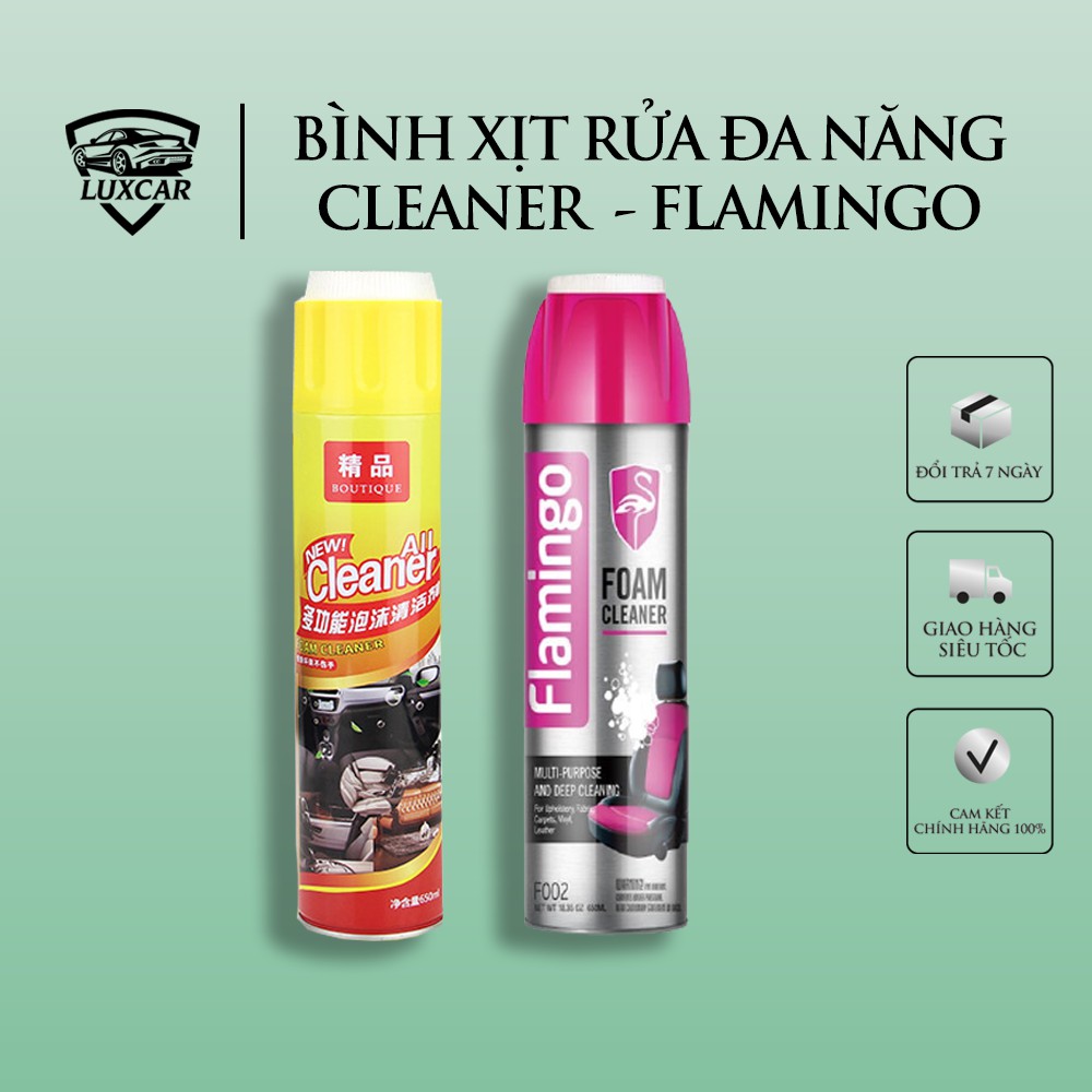 Bình xịt rửa đa năng Cleaner | Flamingo 650ML vệ sinh nội thất ô tô,nhà cửa