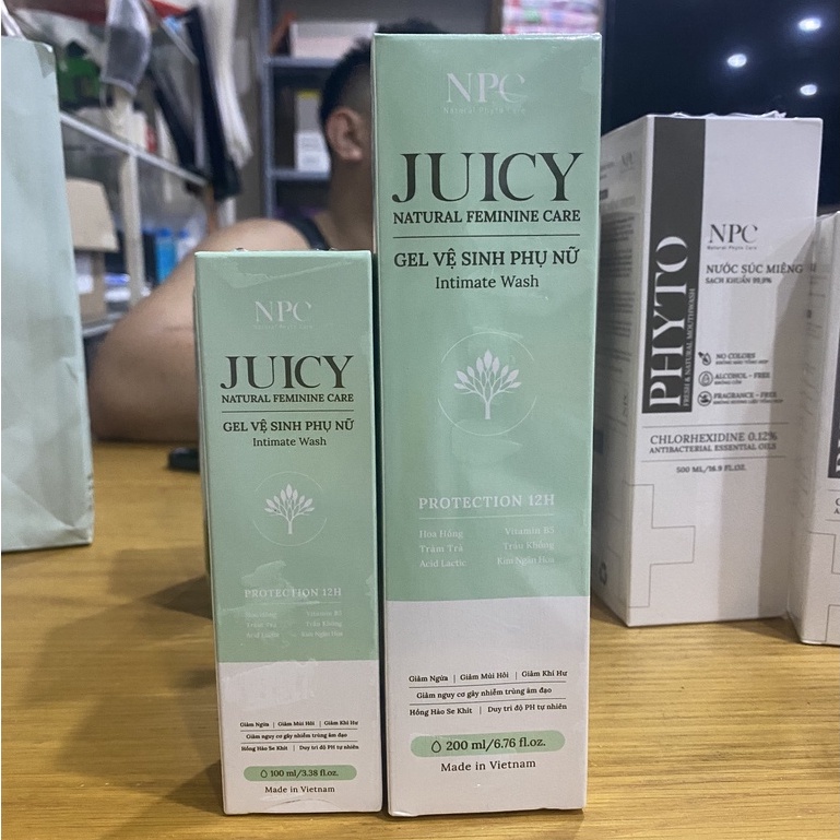 Dung dịch, Gel vệ sinh phụ nữ Juicy giảm ngứa ngáy, khử mùi, làm hồng và trẻ hóa vùng kín 100mL, 200mL