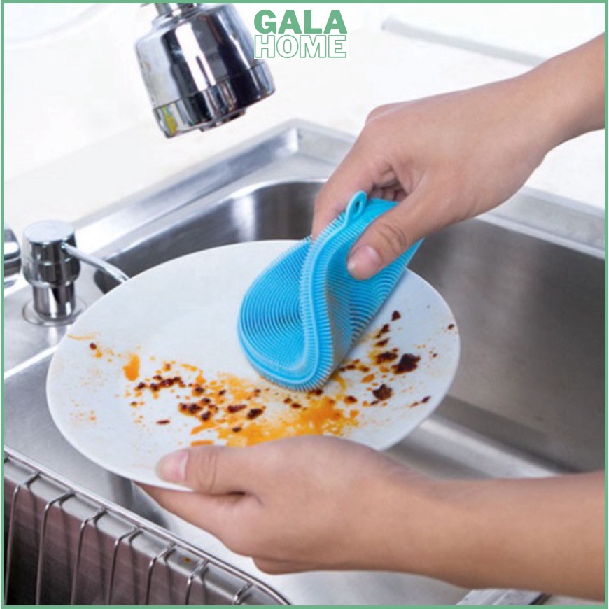 Miếng Rửa Chén Bát Silicon Miếng rửa siêu tạo bọt làm sạch chén bát dễ dàng GALA HOME