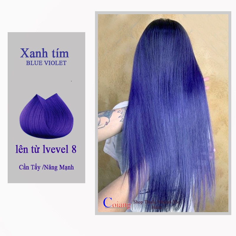 Thuốc nhuộm tóc màu BLUE VIOLET - XANH TÍM THAN cần dùng thuốc tẩy tóc Chenglovehairs, Chenglovehair