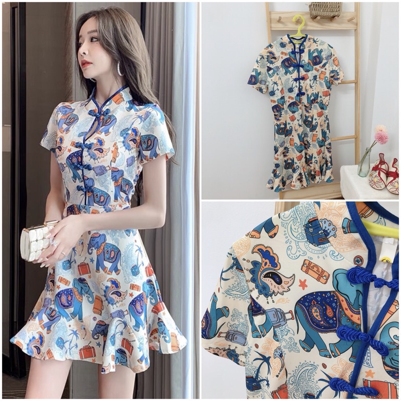 Sườn xám cách tân trendy có size 70 kg