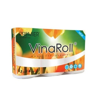 Giấy vệ sinh cao cấp VinaRoll 6 cuộn 3 lớp không lõi
