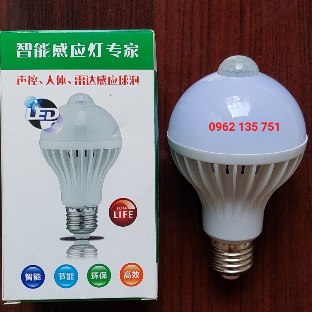 Bóng Đèn Led Cảm Ứng Thông Minh (Tự động Bật Tắt khi có người tới gần)