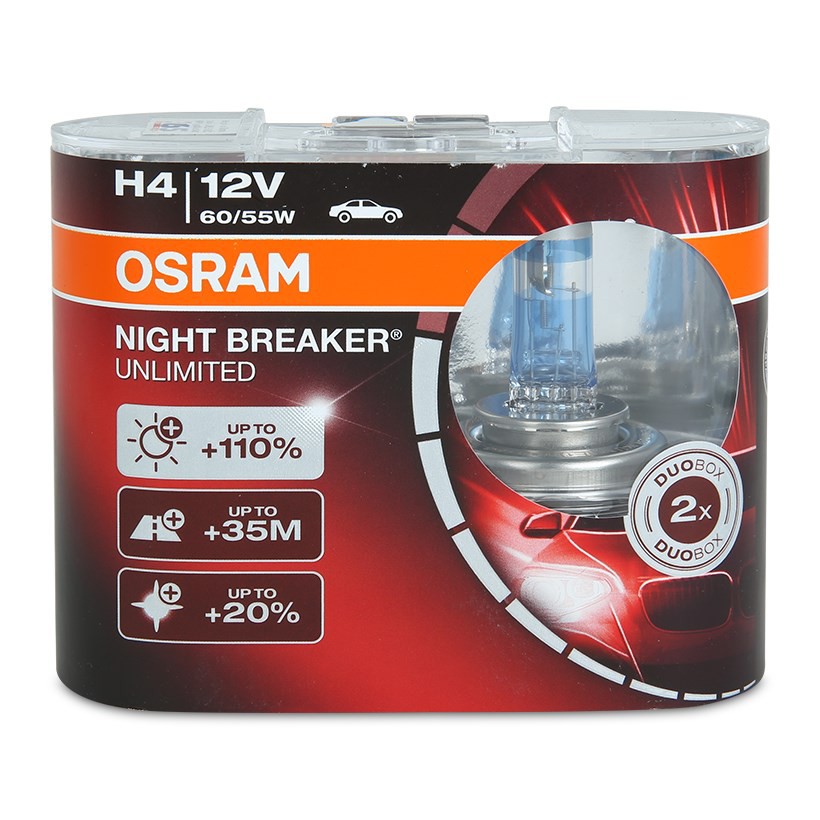 Bóng đèn tăng sáng, siêu sáng H4 - 12V 60/55W - Osram Night Breaker Unlimited