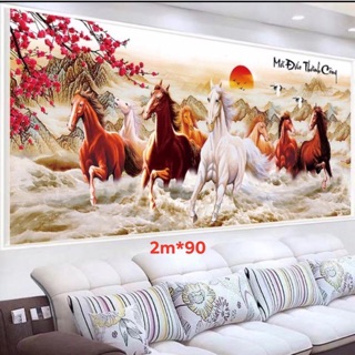 Tranh thêu mã đáo thành công khổ lớn 2m