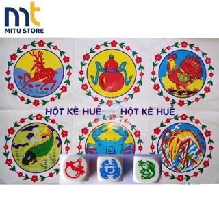 Bộ đồ chơi bầu cua cá cọp kèm hột xúc xắc đá cao cấp m788