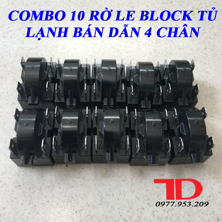 Combo10 rờ le block tủ lạnh bán dẫn 4 chân