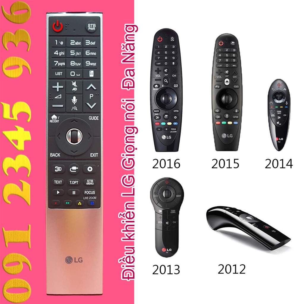 Remote Điều khiển tivi LG mẫu năm 2012 Chuột bay Giọng nói tặng Pin Magic Remote AN-MR700 mã AKB75455601 Made in KOREA