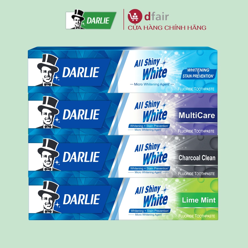 Combo 4 Tuýp Kem Đánh Răng Ông Già Darlie Giúp Răng Trắng Sáng Darlie Charcoal+Lime+Multi Care+Whitening 140g