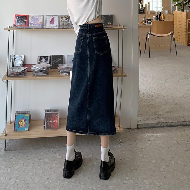 Chân Váy Denim Chữ A Lưng Cao Phong Cách Hàn Quốc Thời Trang Mùa Hè Hàng Mới Dành Cho Bạn Nữ