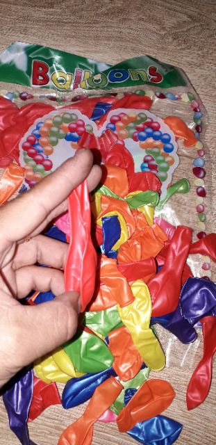 Sét 100 quả bong bóng xi loại tròn nhiều màu sắc khi bơm 36cm