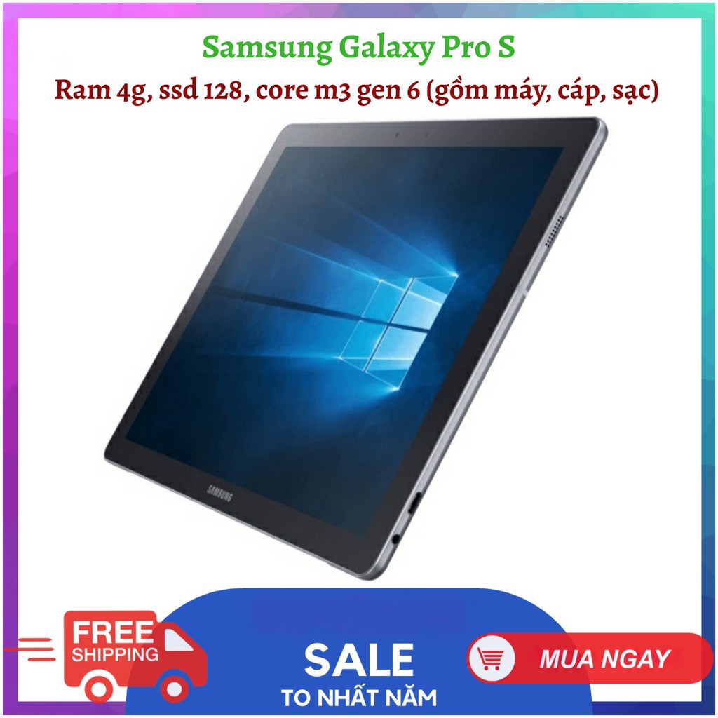 Máy tính Galaxy TabPro S ram 4, rom 128 đủ cáp sạc, tặng 2 phần mềm bản quyền tienganh123 và luyyenthi123 trọn đời máy | WebRaoVat - webraovat.net.vn