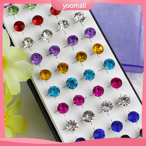 Set 20 đôi khuyên tai đính đá pha lê thời trang thanh lịch dành cho nữ