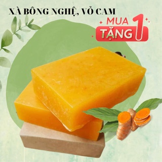 [Freeship] - Xà Bông Nghệ Vỏ Cam Giảm Mụn - Giảm Vết Thâm - Mờ Sẹo - Giúp Da Mềm Mịn