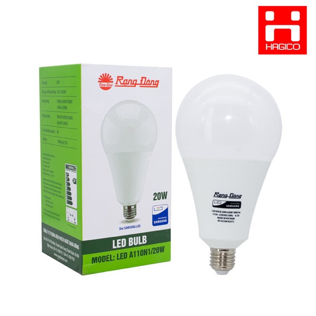 Bóng đèn led bulb 20W Rạng Đông