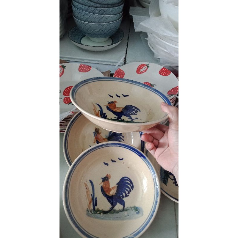 <Video SP> Dĩa Đá Xưa Hình Con Gà Tròn Sâu Lòng 19.5*4.5cm